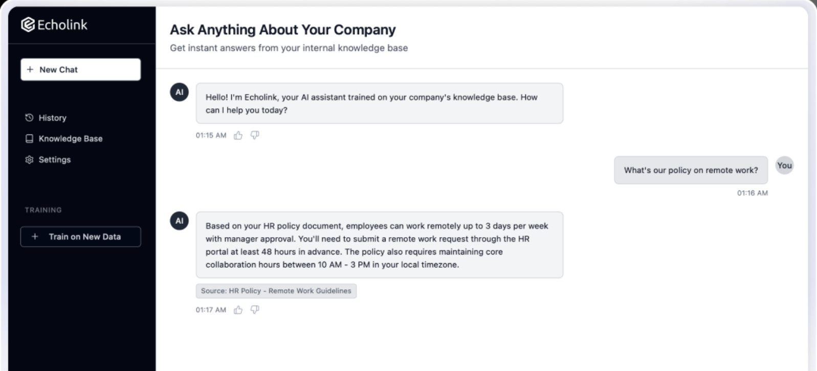 EchoLink Dashboard Interface